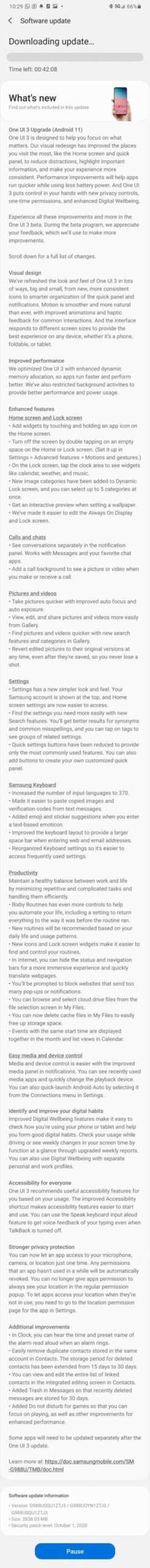 Samsung One UI 3.0