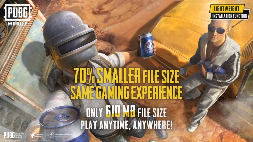 Pubg Mobile Lightweight Installation function reduces APK file to 610 MB